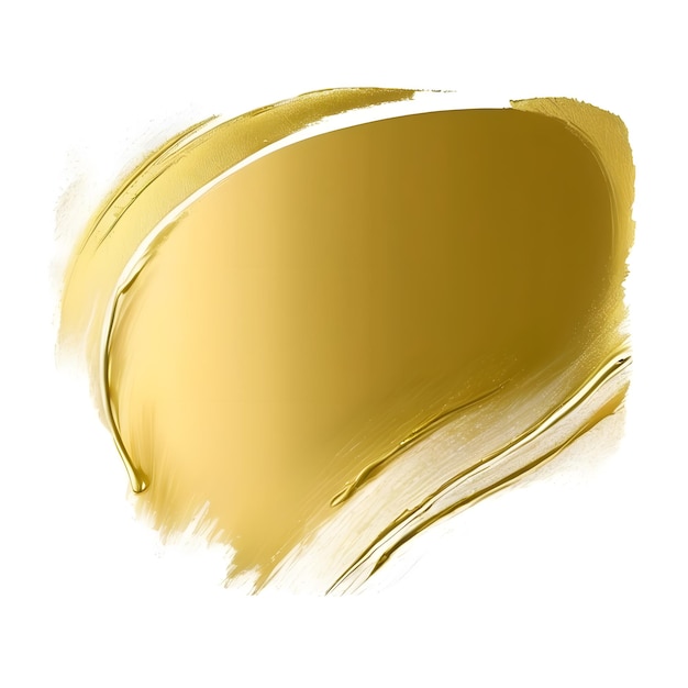 Foto gouden penseel stroke witte achtergrond