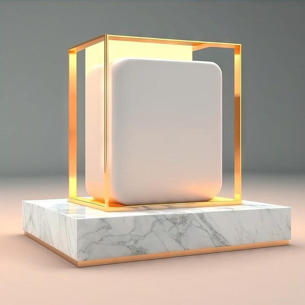 Gouden podium product display achtergrond of lege luxe lege display sjabloon ontwerp 3d podium