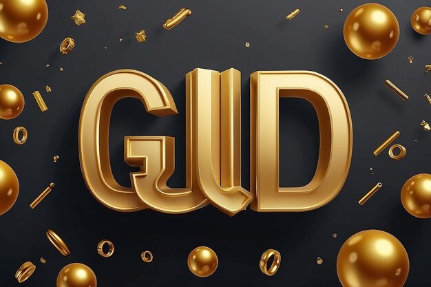 Foto gouden quiz 3d tekst effect sjabloon