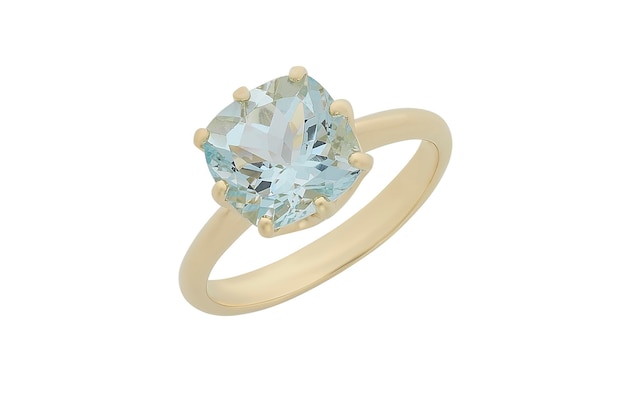 Gouden ring met Topaas en Diamanten steen inclusief uitknippad