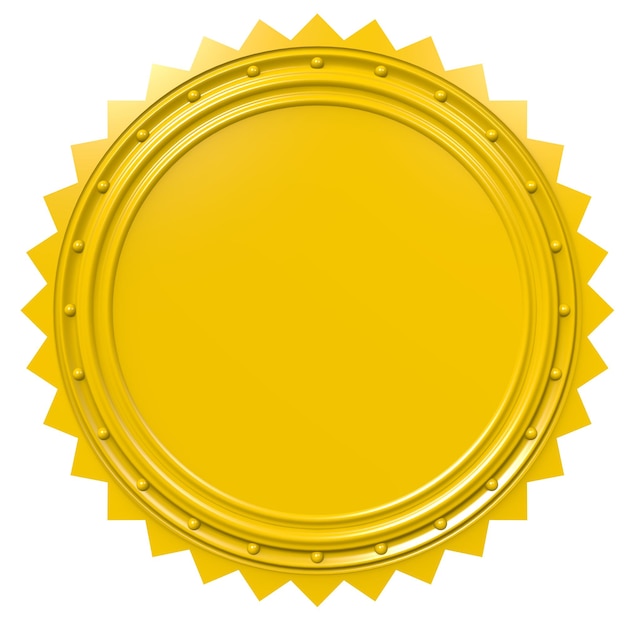 Gouden ronde badge geïsoleerd op een witte achtergrond