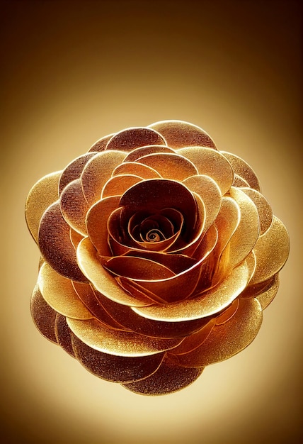 Foto gouden rozen voor boeket met kopie ruimte 3d geïllustreerd