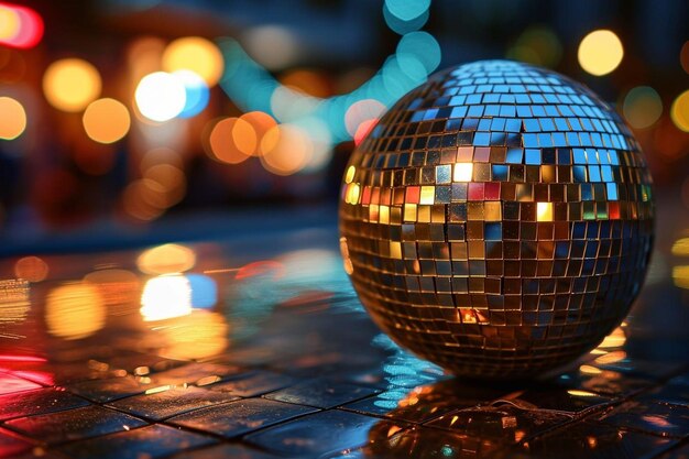 Gouden sprankelende en glanzende disco bal met transparante achtergrond