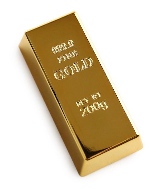 Gouden staaf geïsoleerd op wit