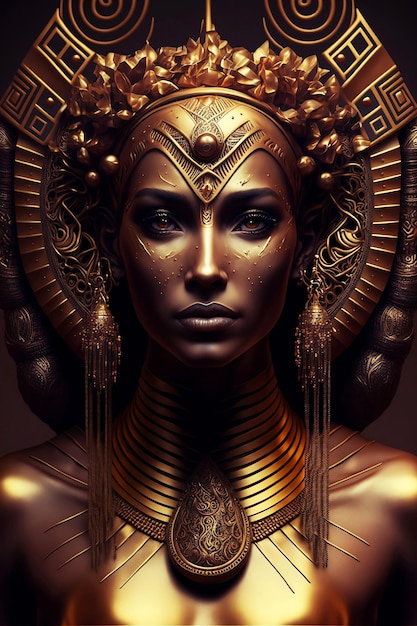 Gouden standbeeld van een oude Egyptische schoonheidsgodin