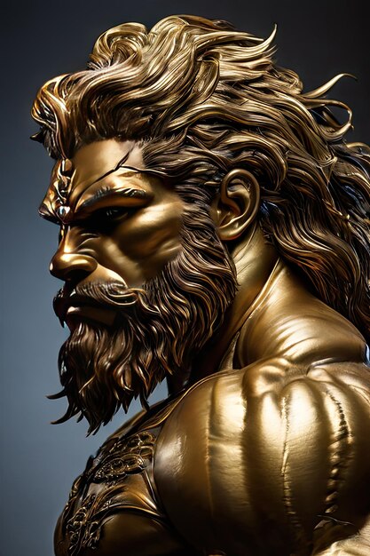 Foto gouden standbeeld van zeus