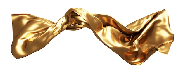 Gouden stof vliegen in de wind geïsoleerd op een witte achtergrond 3D render