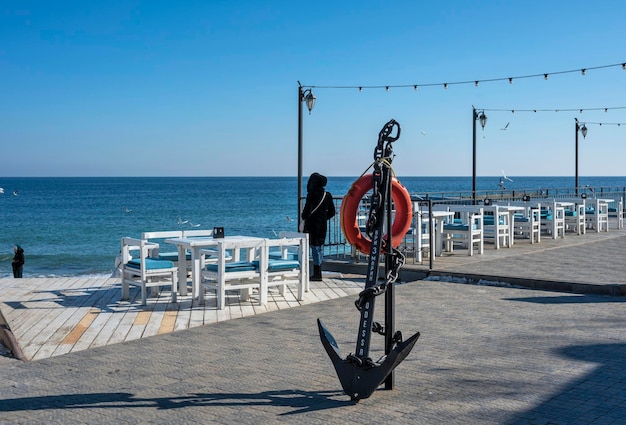 Gouden strandpromenade in Odessa, Oekraïne