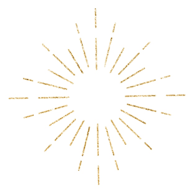 Gouden sunburst png sticker doorzichtige achtergrond