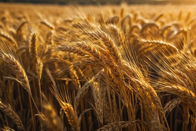 Gouden tarweveld bij zonsondergang