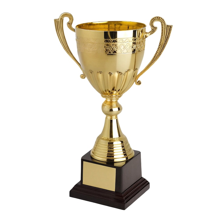 Foto gouden trofee beker geïsoleerd op transparante achtergrond