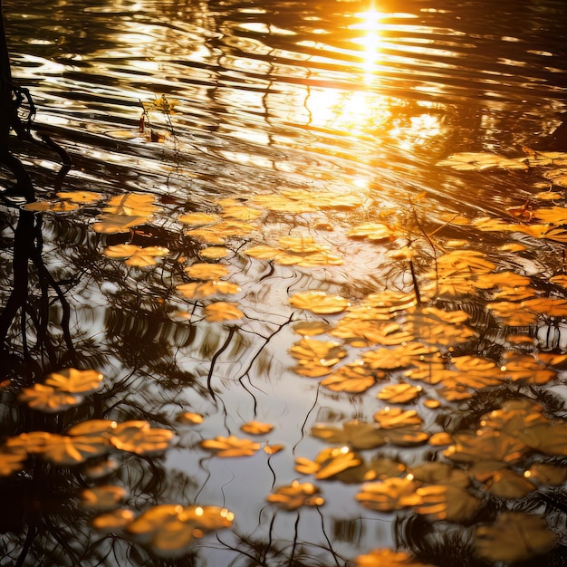 Gouden uur reflecties natuur achtergrondfoto's