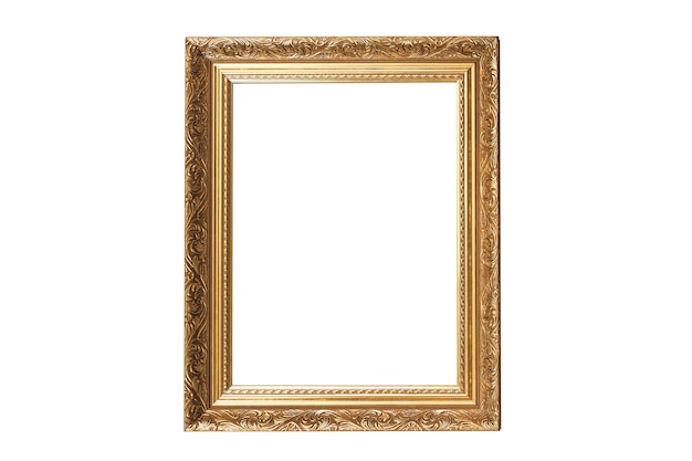 Gouden vintage frame geïsoleerd op een witte achtergrond.