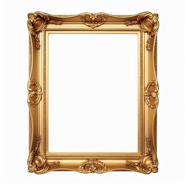 Gouden vintage frame geïsoleerd op witte achtergrond