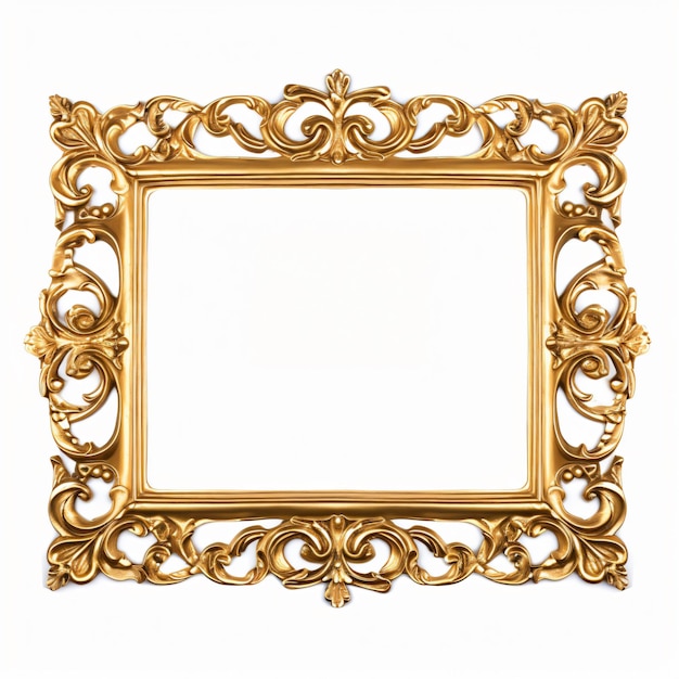 Gouden vintage frame geïsoleerd op witte achtergrond