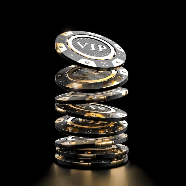 Gouden vip casinospaander 3d