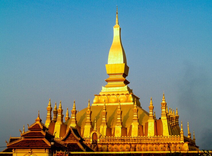 Gouden Wat-phra die Luang in Vientiane, Laos