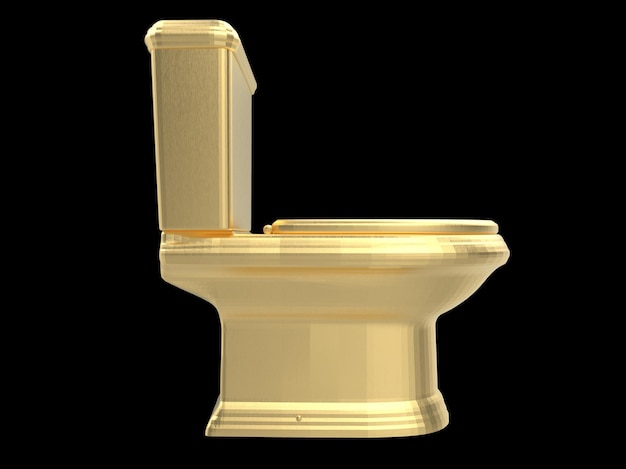 Gouden wc toilet water closet 3d illustratie