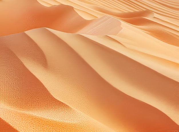 Gouden zandduinen onder zonlicht tonen natuurlijke patronen en texturen prachtige geel-oranje kleuren