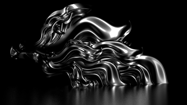 Gouden zijde of stof met metalen reflexen achtergrond 3D-afbeelding rendering