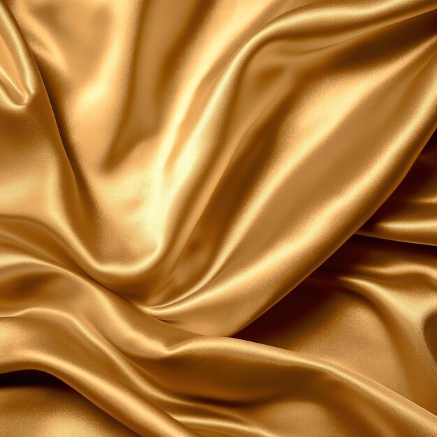 Gouden zijden stof met een zachte stofstructuur.