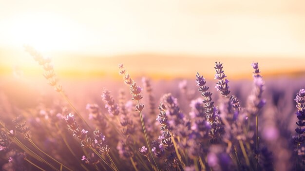 Gouden zonsopgang over een lavendelveld