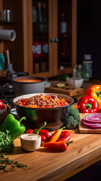 Goulash een soep of stoofpot van vlees en groenten op smaak gebracht met paprika