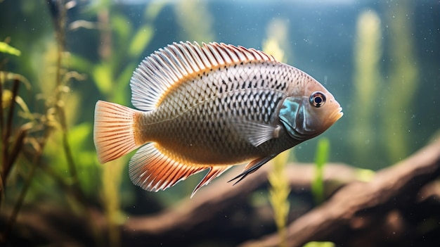 アクアリウムの水中のグーラミ魚