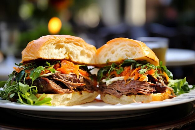 Фотография изображения Gourmet Adventure Duck Confit Slider Sandwich