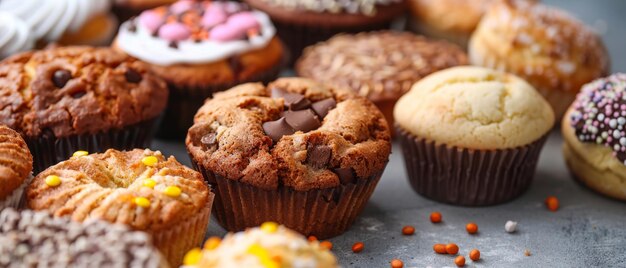 Gourmet Bakery Delights Stylish Contrast of Light and Shadow on Concrete Background