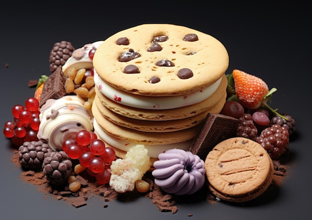 A gourmet biscuit with unique flavors and toppings