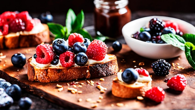 Gourmet Bliss Nutella and Mixed Berry Bruschetta