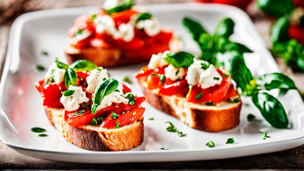 Gourmet Bliss Roasted Red Pepper Ricotta Bruschetta