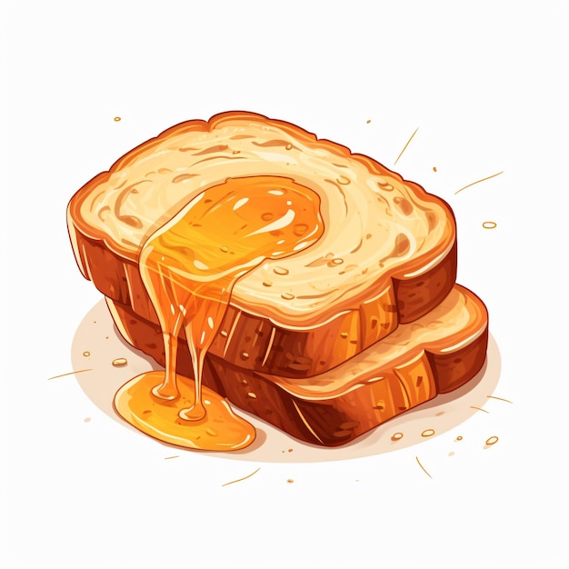 Photo a gourmet bread with honey icon illustration vector