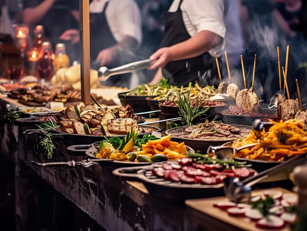 Gourmet Buffet Spread at Culinary Event