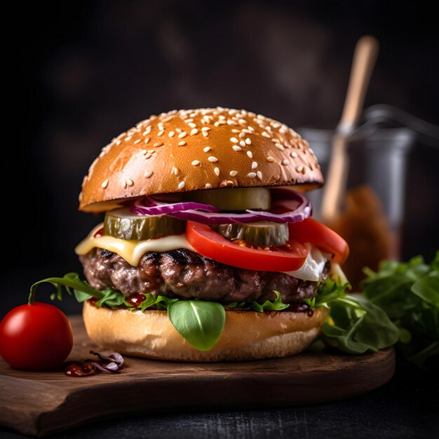 Foto gourmet burger delight