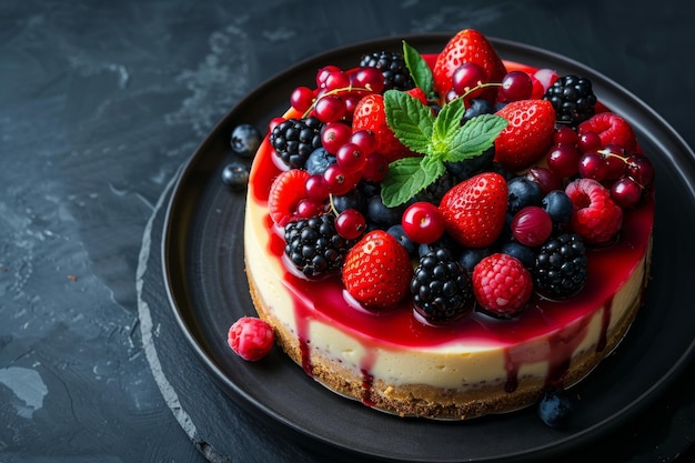 Gourmet Cheesecake Dessert Exquisite Restaurant Fruit Cake Haute Cuisine Cheese Cake Copy Space