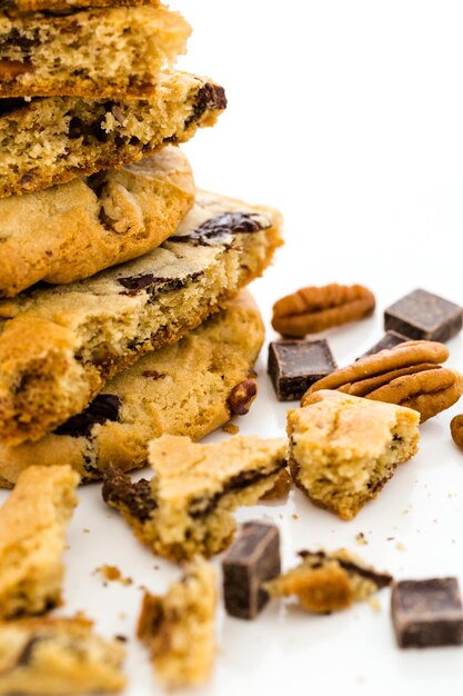 Gourmet chocolate chunk cookies with toasted pecans.