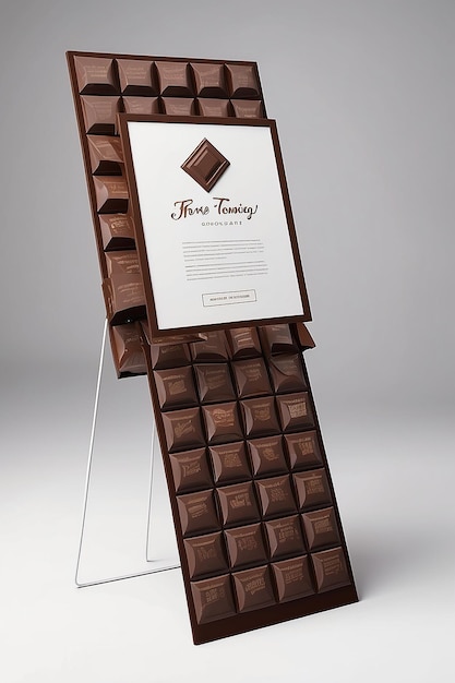 Gourmet Chocolate Tasting Event Smaak Beschrijvingen Signage Mockup met lege witte lege ruimte voor het plaatsen van uw ontwerp
