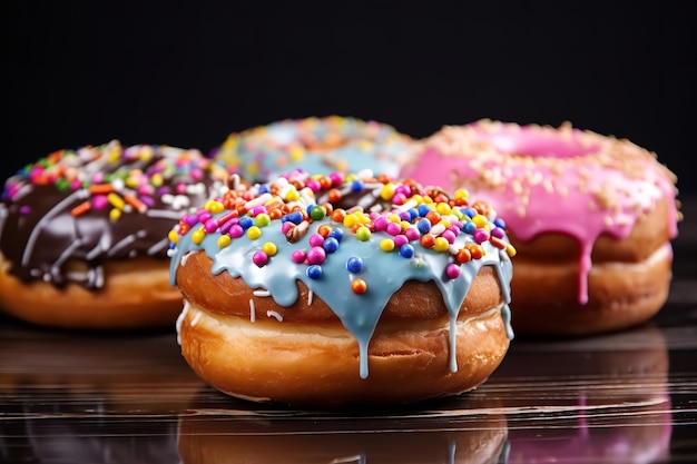 Gourmet Donuts with Vibrant Icing