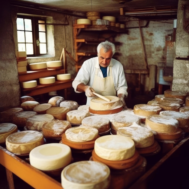 A gourmet fresh and delicious cheese selection adorned with pieces and slices