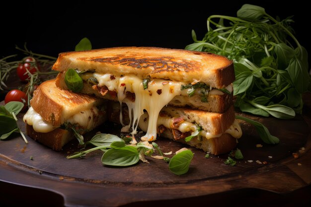 Gourmet Grilled Cheese dinner Recipe Food Photo