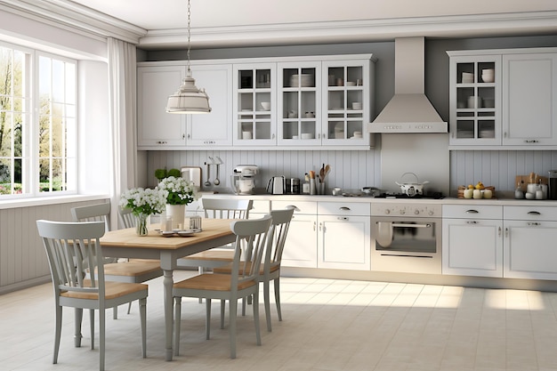 Gourmet Kitchen Room Interior Design 3D Rendering