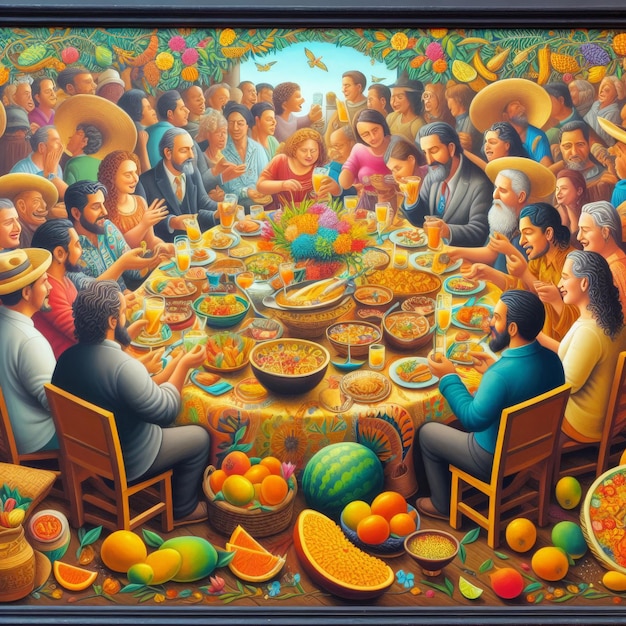 Photo gourmet mexican cuisine in vibrant painting
