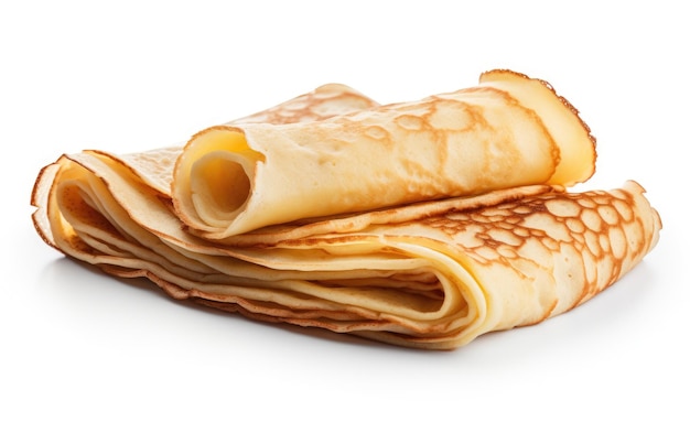 Photo gourmet pancake closeup on white background