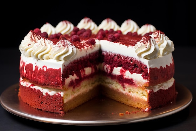 Gourmet Red Velvet Cake met Cream Cheese Swirls Bakery Indulgence