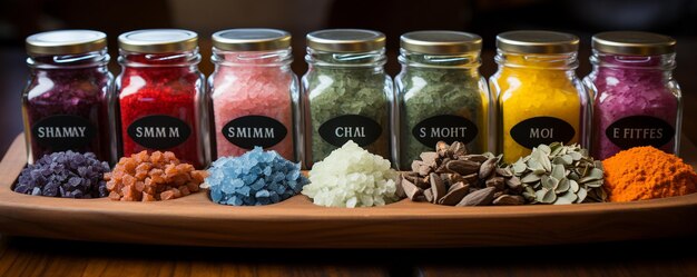 Photo gourmet salt samplers featuring a variety wallpaper