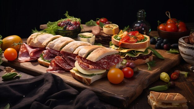 Photo gourmet sandwich extravaganza