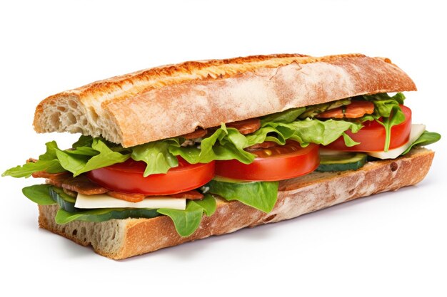 Изысканный сэндвич на белом фоне
