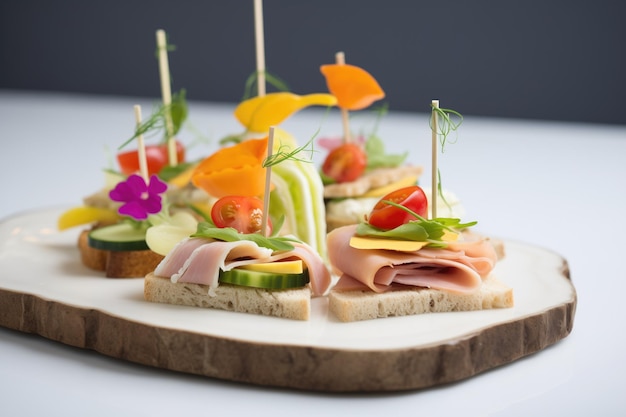Gourmet sandwich platter for a business lunch